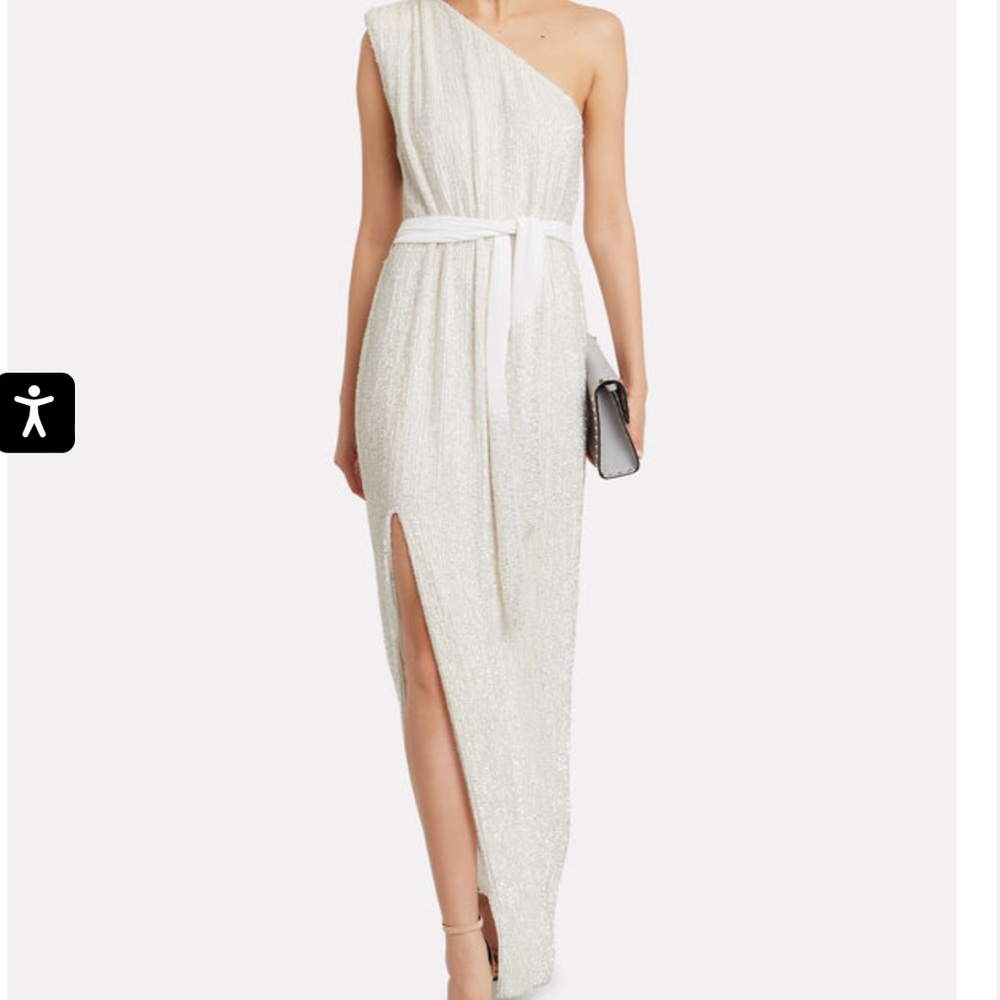 Retrofete Vivian One-Shoulder Gown in Snow White: NWT